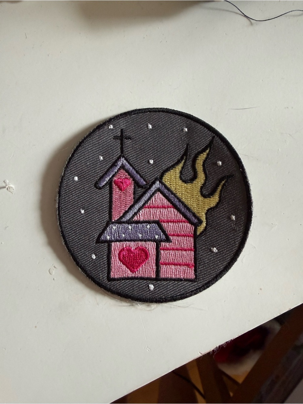 Kawaii black metal burning patch
